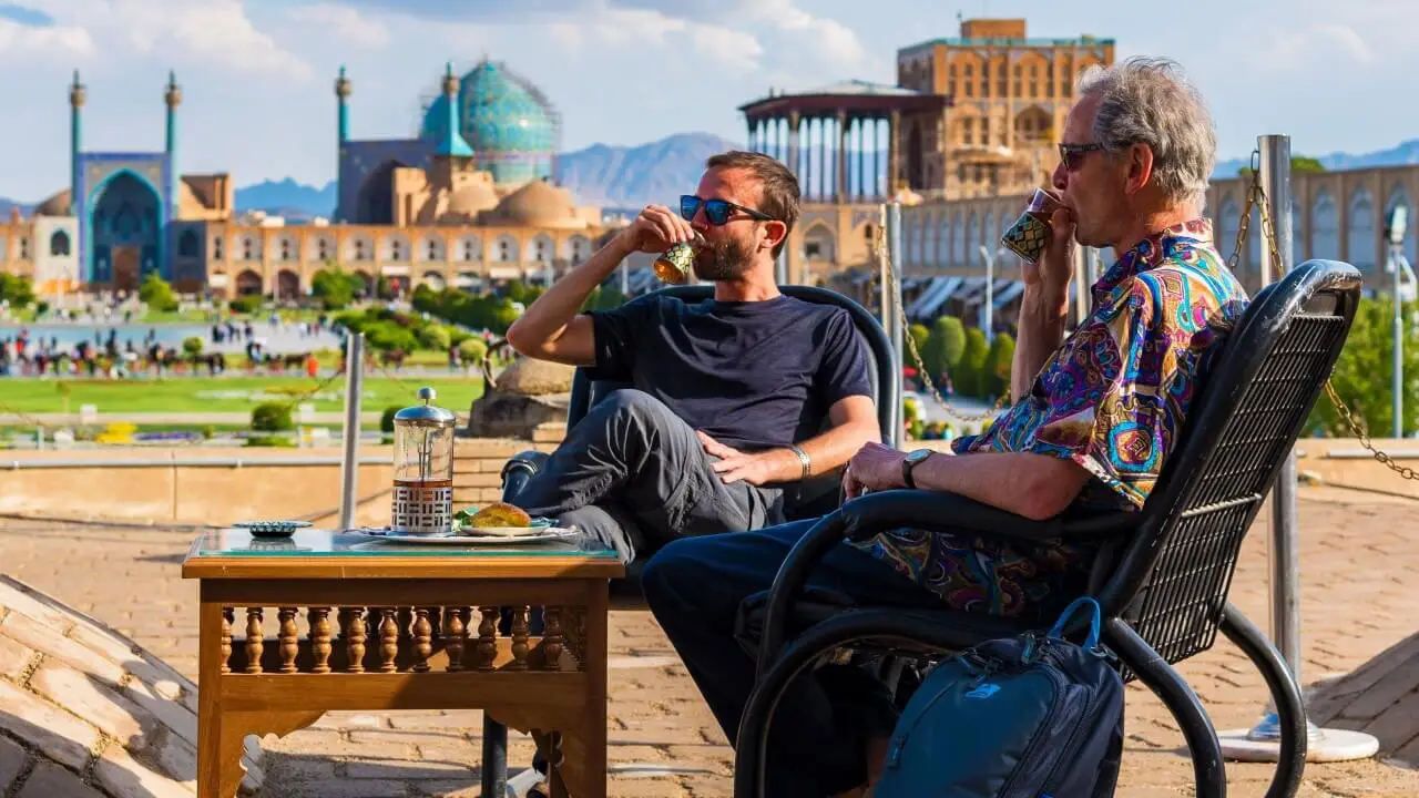 Male tourists in Iran