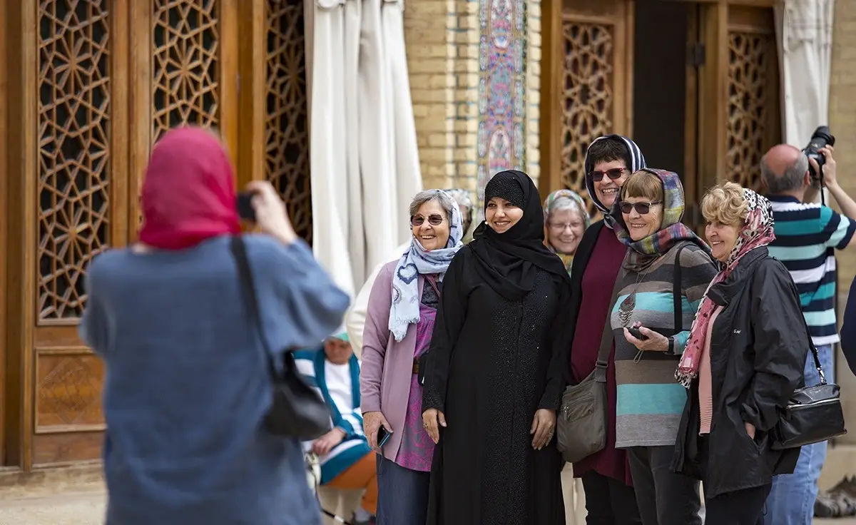 Female tourists taking pics